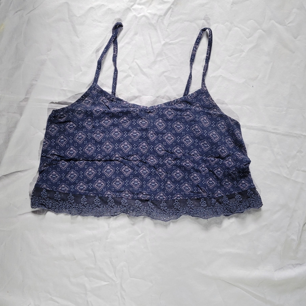 Abercrombie Kids Blue Patterned Crop Top
